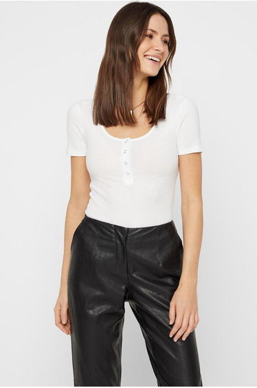 Organic Cotton T-Shirt with Buttons