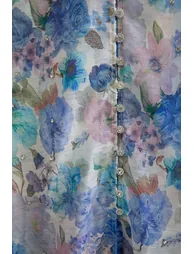 Love Breezy Blue Floral Print Rhinestone Embellished Maxi Dress - 6