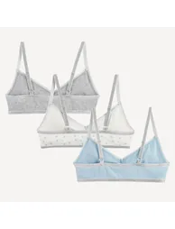 Triangle Bralettes with Shoestring Straps in Pack of 3 - 3