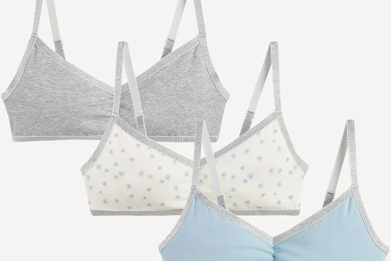 Triangle Bralettes with Shoestring Straps in Pack of 3