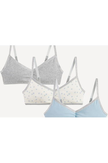 Triangle Bralettes with Shoestring Straps in Pack of 3
