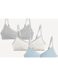Triangle Bralettes with Shoestring Straps in Pack of 3