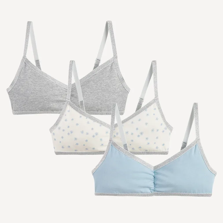 Triangle Bralettes with Shoestring Straps in Pack of 3 - 1