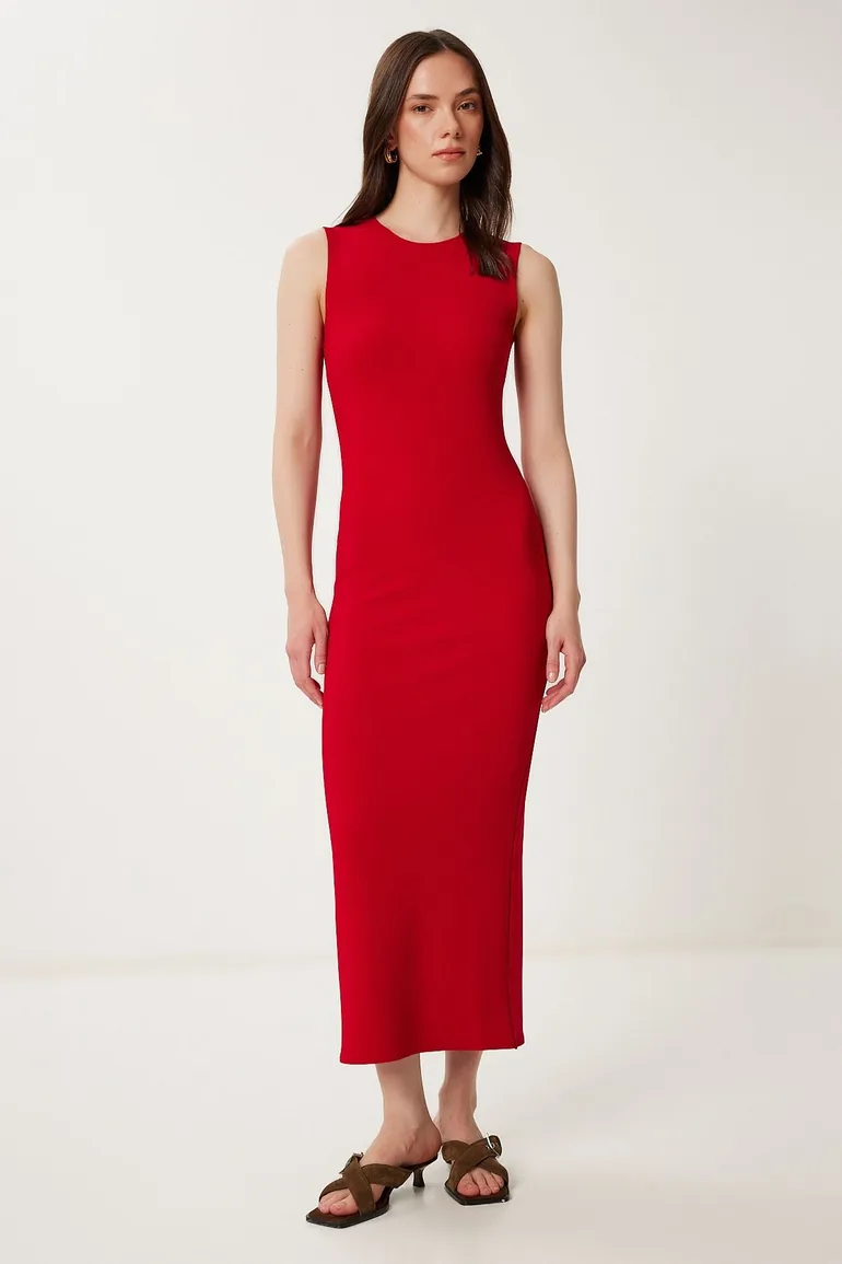 red body hugging dress Red Body Hugging Dress Suitable for both Maternity & Non