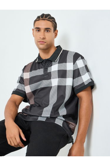 Men Checked Short Sleeve Polo