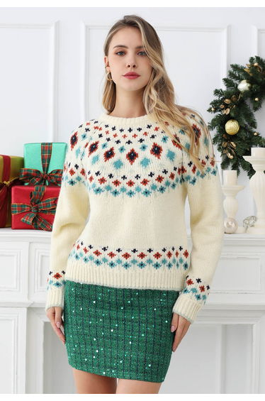 Holiday Sequin Tweed Mini Skirt
