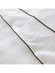 شرشف سرير قطن ساتان مغسول مخطط بحواف مطاطية - 5