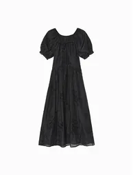 Women's Dress With Tone On Tone Embroidery