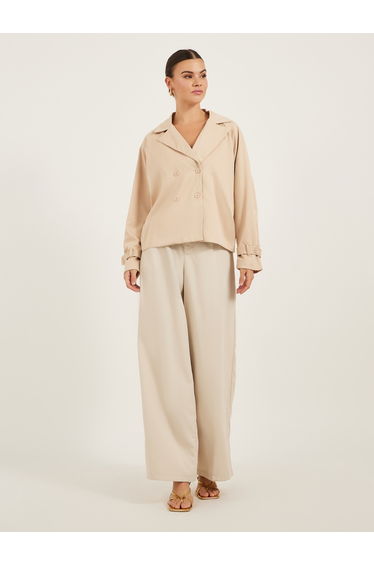 Boxy Fit Regular Length Double Breasted Trench Jacket