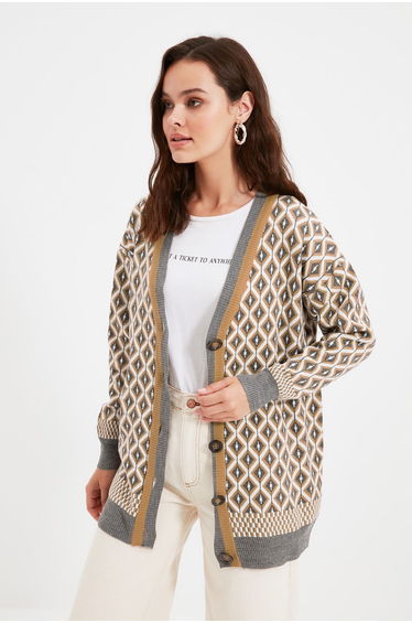 Cardigan - Gray - Regular fit