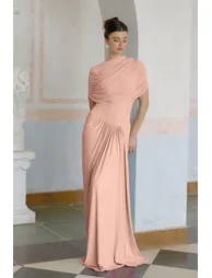 فستان ماكسي بكسرات لون زهري - 7