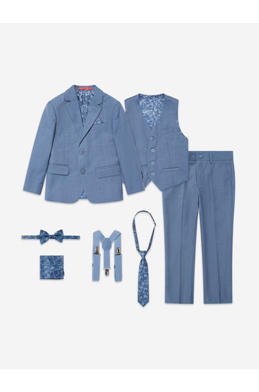 SUITLAB Boys 7 Piece Suit Set in Blue