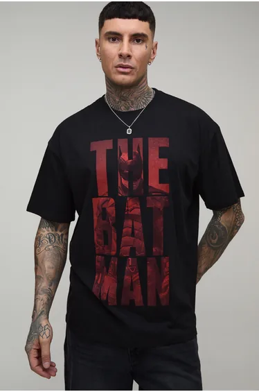 Tall The Batman Oversized License Print T-shirt - black