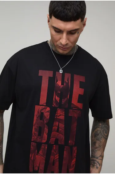 Tall The Batman Oversized License Print T-shirt - black