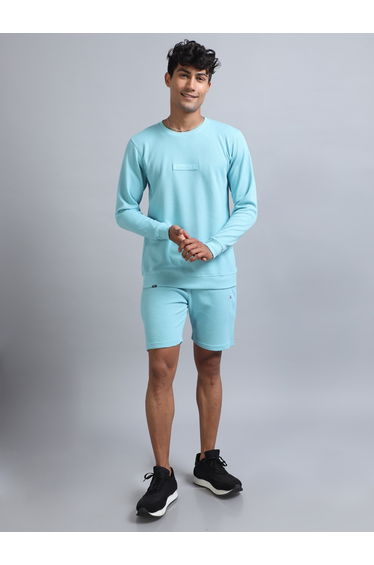 Textured Round Neck T-Shirt and Shorts Co-Ords