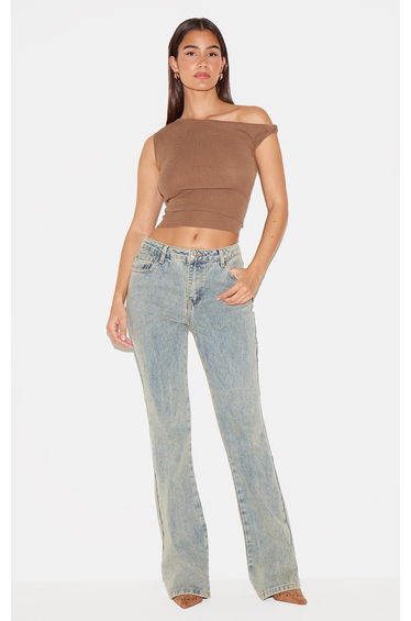 Vintage Slim Fit Low Rise Flared Jeans