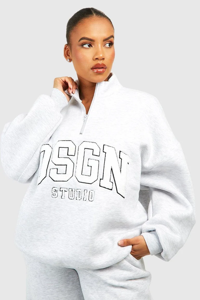 Plus Applique Dsgn Studio And Straight Leg Jogger Tracksuit - 3