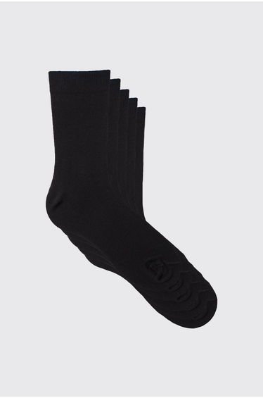 5 Pack Plain Socks - black