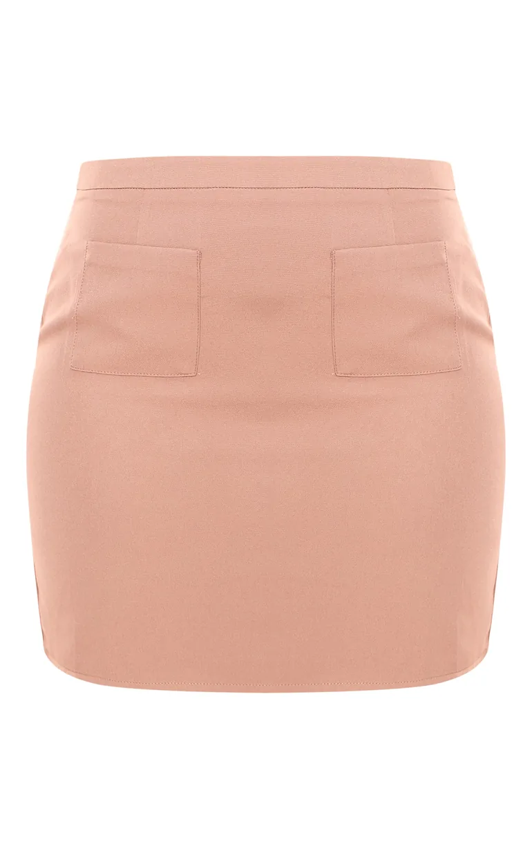 Tall Taupe Pocket Detail Micro Mini Skirt - 5