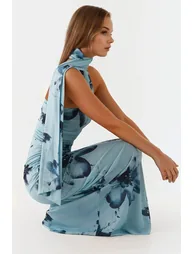 Strapless Printed Maxi Dress - 1