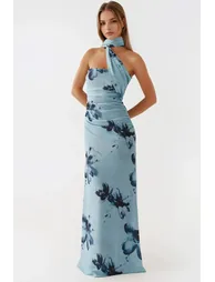 Strapless Printed Maxi Dress