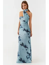 Strapless Printed Maxi Dress - 5