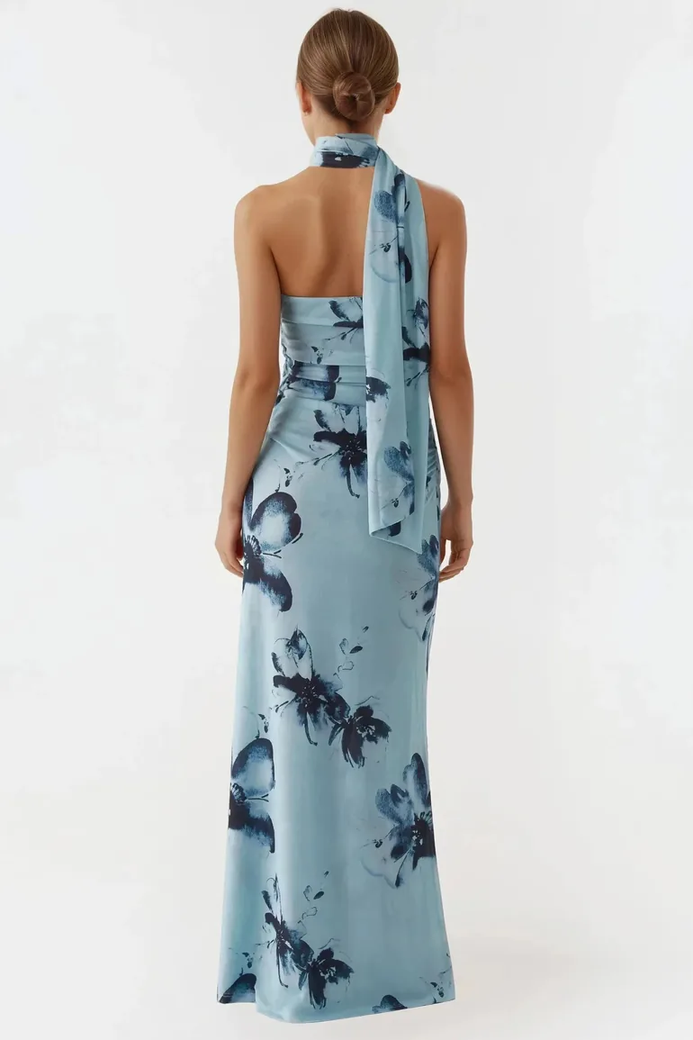 Strapless Printed Maxi Dress - 4