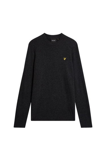 Lambswool Blend Crew Neck Jumper Jet Black Marl
