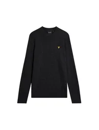 Lambswool Blend Crew Neck Jumper Jet Black Marl