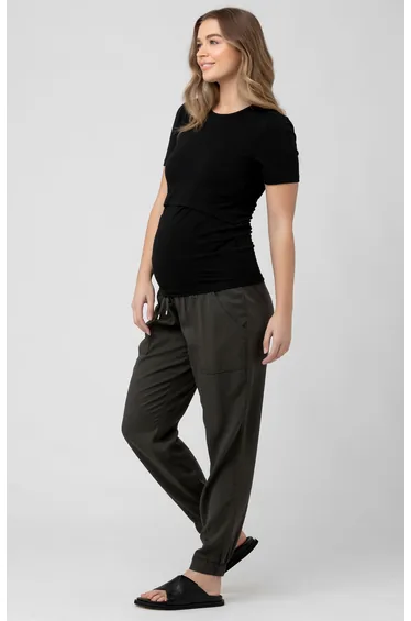 بنطلون رياضة أخضر بجيوب - للحوامل