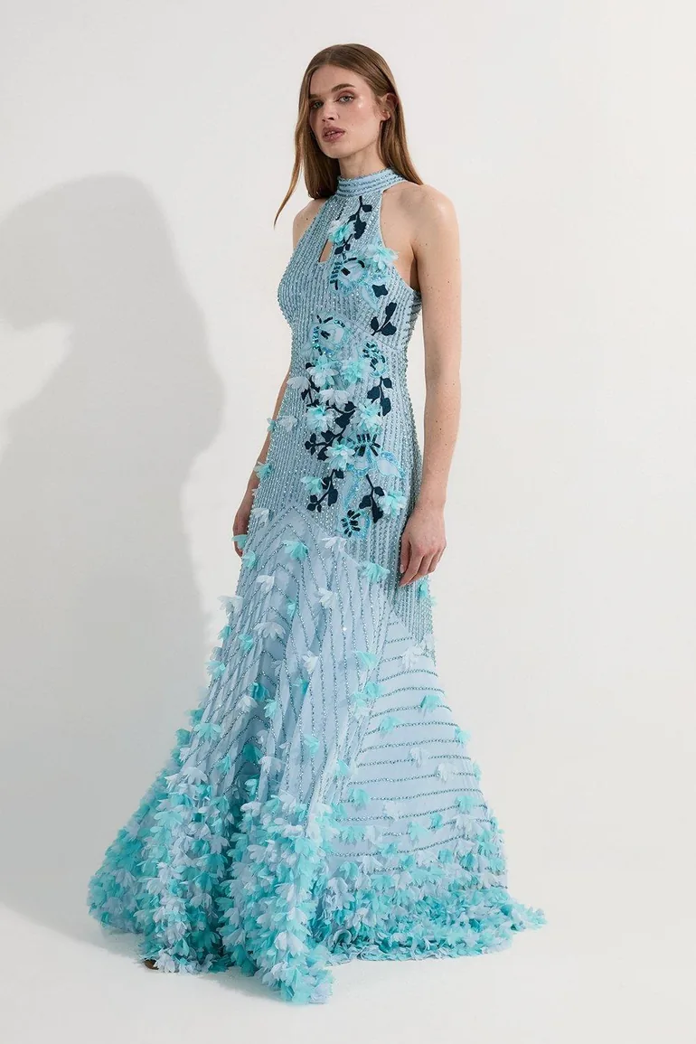 Embroidery And Applique Halterneck Woven Maxi Dress Karen Millen : Premium Dresses : VogaCloset Qatar Embroidery And Applique Halterneck Woven Maxi Dress Karen Millen : Premium Dresses : VogaCloset Qatar