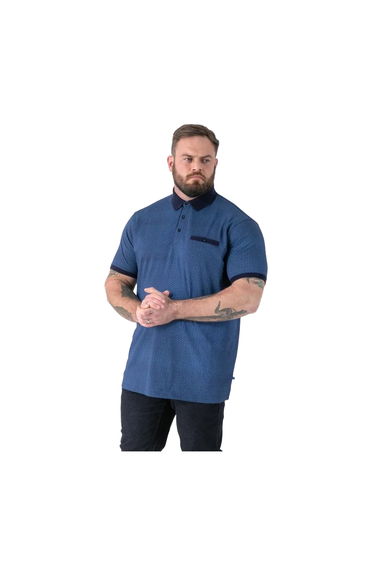 Duke Mens Murray D555 All-Over Print Jacquard Polo Shirt - Blue