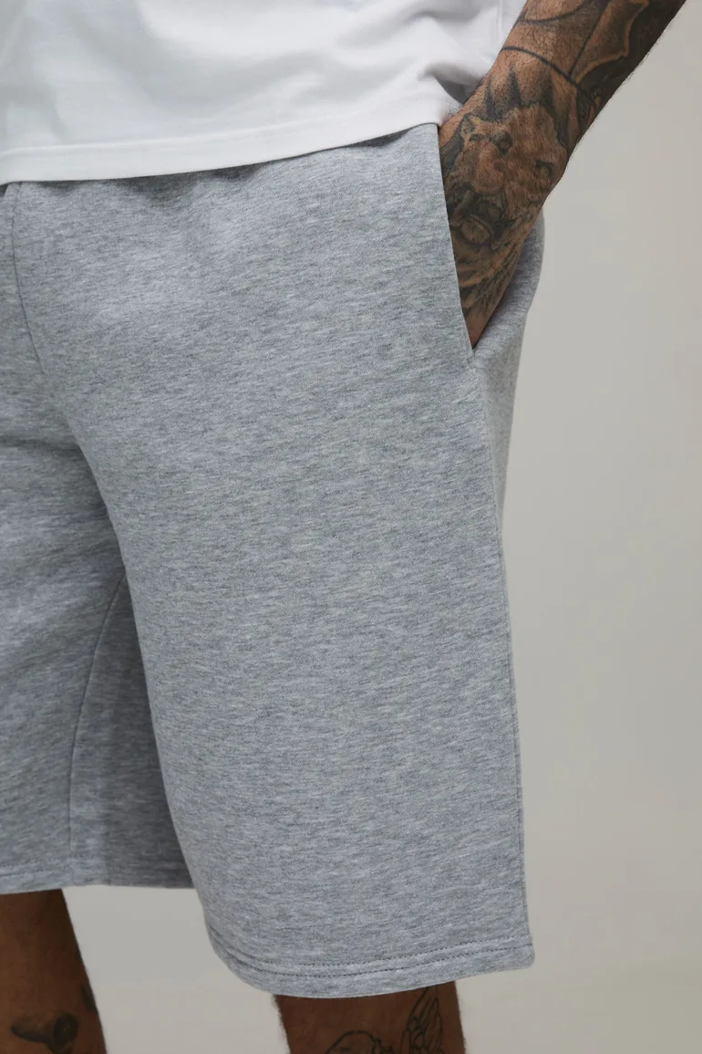 Tall Basic Baggy Fit Jersey Short - grey marl - 2