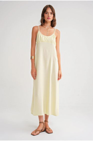 Mixray Strappy Maxi Dress with Gathered Detail