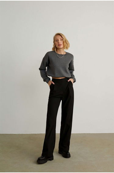 Black Cross Palazzo Trousers