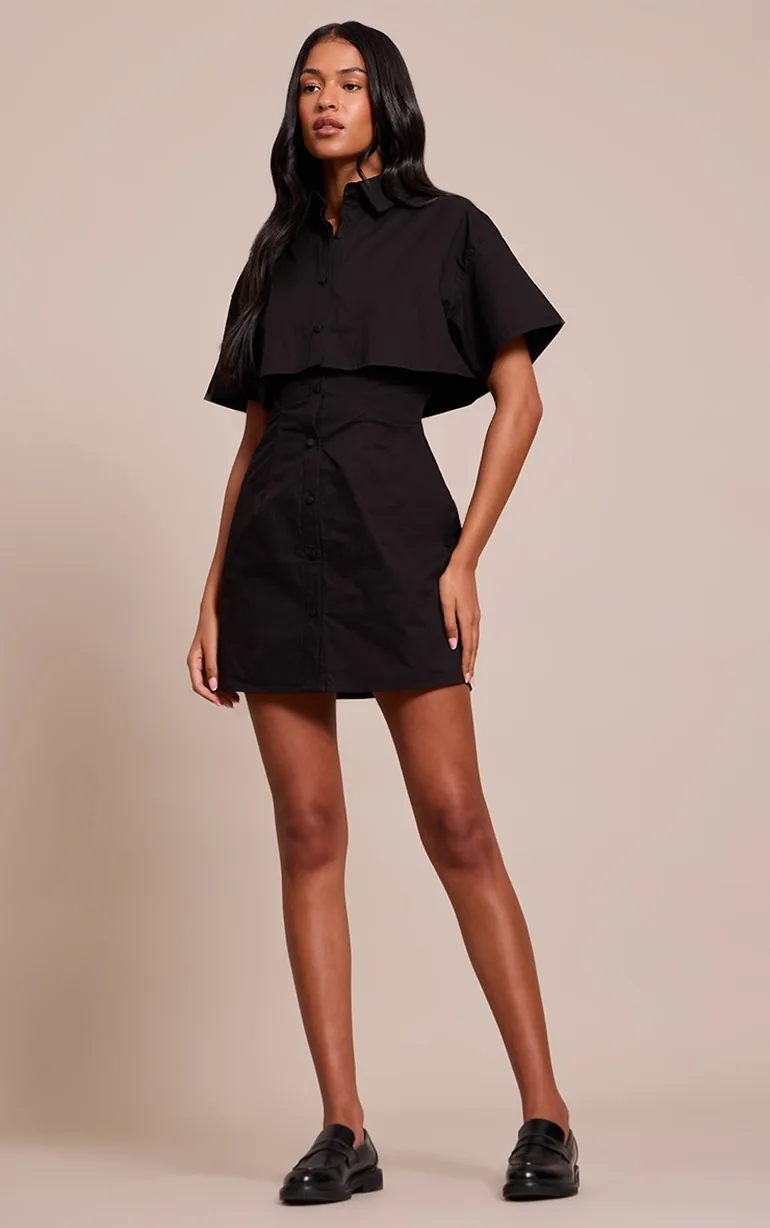 minimalist shift dress Mini Shift Dress In Gray