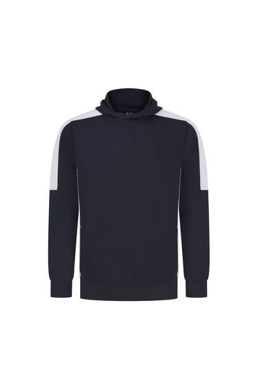 Finden & Hales Adult Contrast Panel Hoodie - Navy/White