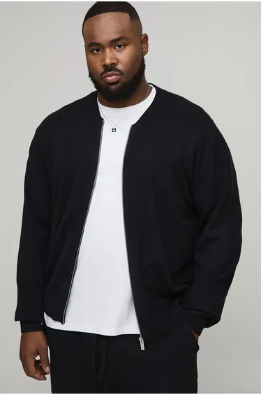 جاكيت بوهو مان أسود - للمقاسات الكبيرة