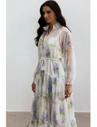 Angelica Floral Print Tiered Ruffle Maxi Dress - 7