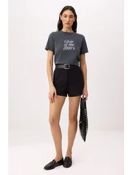 Anthracite Slogan Regular/Normal Fit Short Sleeve 100% Cotton Knitted T-Shirt