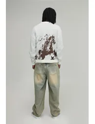 Tall Relaxed Western Jacquard Knitted Jumper - ecru - 1
