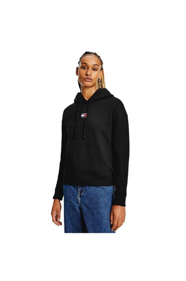 Tommy Jeans Womens/Ladies Badge Relaxed Fit Hoodie - Black