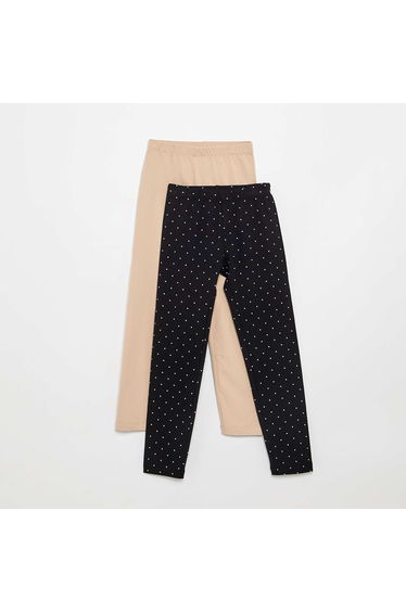 Pack of 2 Long Leggings BLACK