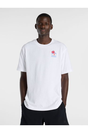 White Graphic Print Cotton T-Shirt