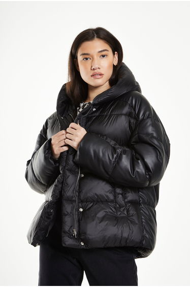 Glamorous Black Hooded Puffer Jacket