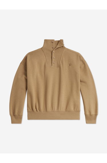 Ralph Lauren Girls High Neck Sweatshirt in Beige