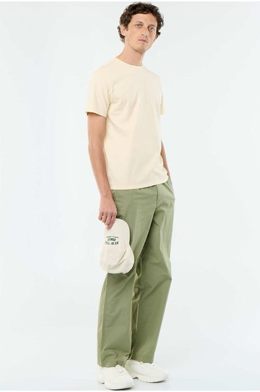 Plain Poplin Wide-Leg Trousers GREEN