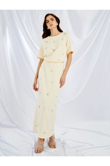 Embellished Short Sleeve Top and Skirt Co-Ords