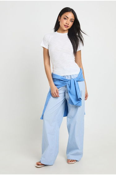Sheer Slub Baby Tee - white
