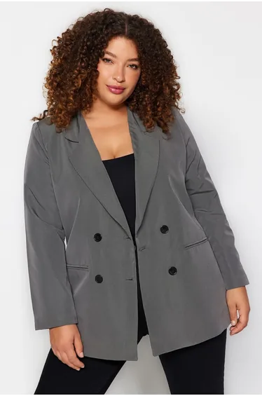 Plus Size Jacket - Gray - Oversize